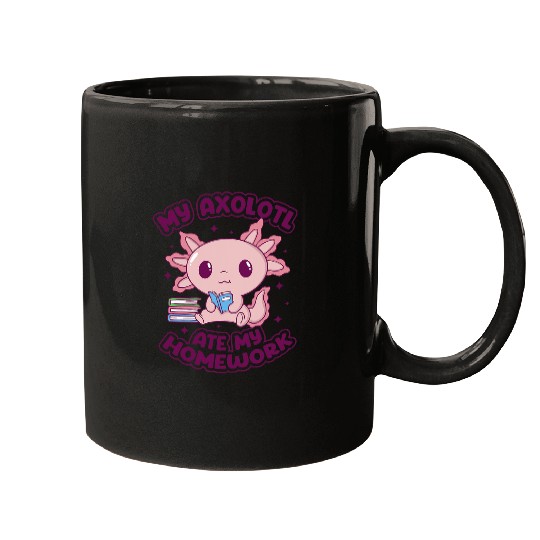 Axolotls Pet My Axolotls Ate My Homework Salamander Kawaii Amphibian Fish Mugs