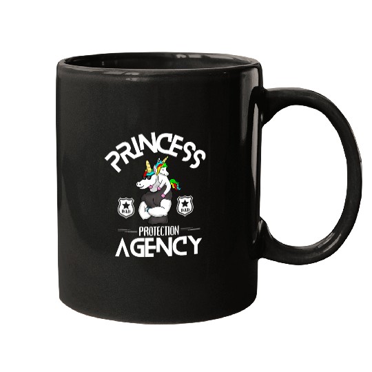 Unicorn Pet Princess Protection Agency Unicorn Dad and Daughter Mugs