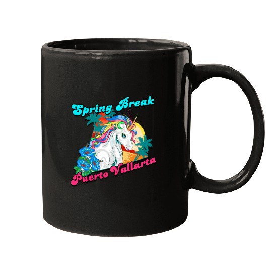 Unicorn Pet Princess Child Spring Break Puerto Vallarta School Mugs