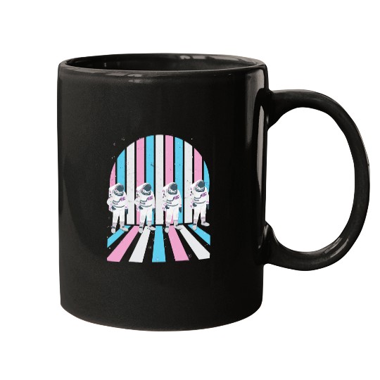Astronaut Job Transgender Astronaut Moon Trans Pride LGBT Flag Mugs