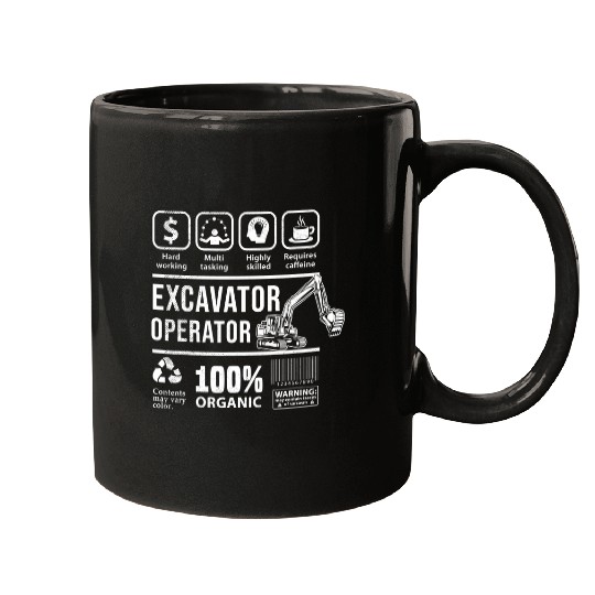 Excavator Fun Funny Multi Tasking graphic theme Mugs