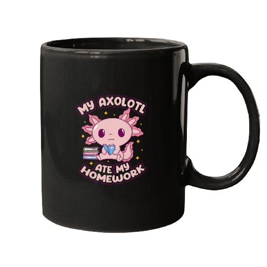 Axolotls Pet My Axolotls Ate My Homework Salamander Kawaii Amphibian Fish 8 Mugs