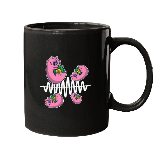 Pig Pet Fly Around Frequency Waves Ham Radio Operator Mugs