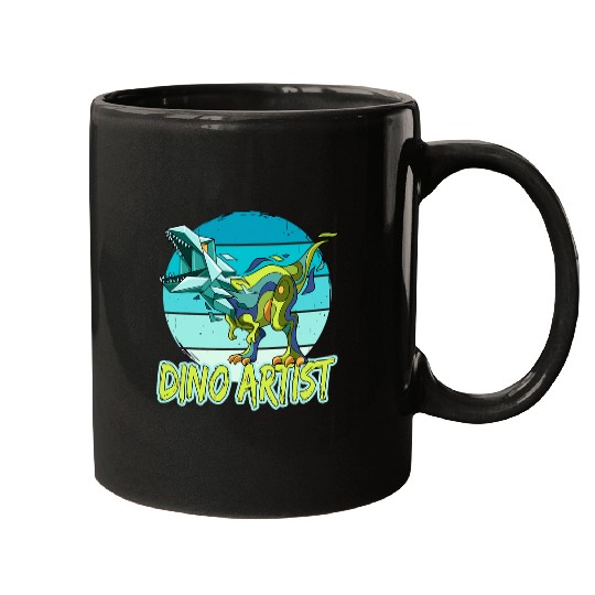 Dinosaur Pet Artist dinosaur art Tyrannosaurus Mugs