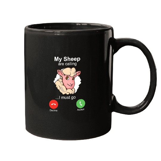 Sheep Pet Art Sheepherders Farmer Wool Costume Motive 034 Mugs