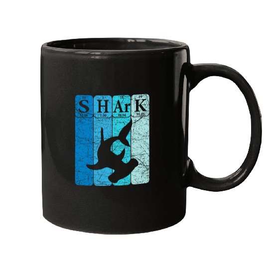 Shark Pet Hammerhead Shark Periodic Table Elements Retro 5 Mugs