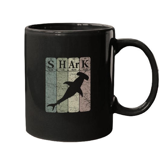 Shark Pet Hammerhead Shark Periodic Table Elements Retro Shark 2 Mugs