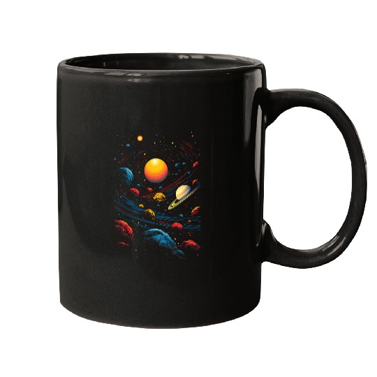 Colorful Galaxy Planet Solar System Universe UFOS Astronaut 21 Mugs