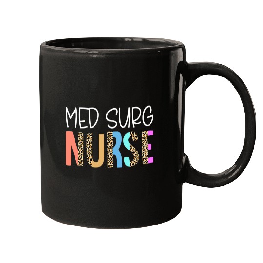 nurses Job Med Surg nurses Bohemian Cheetah Leopard Print Pattern Mugs