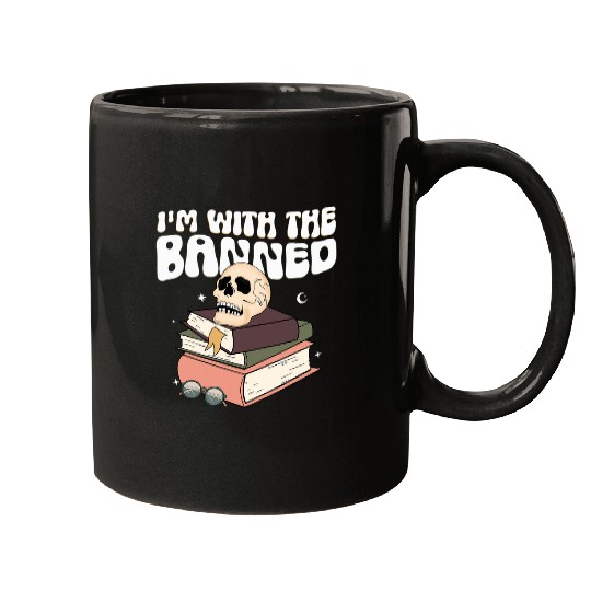 Book Fun Im With The Banned Funny Book Readers Mugs