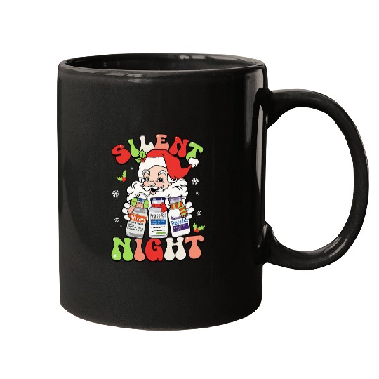 nurses Job Silent Night Christmas nurses Santa Helpers Anesthesiologist Mugs