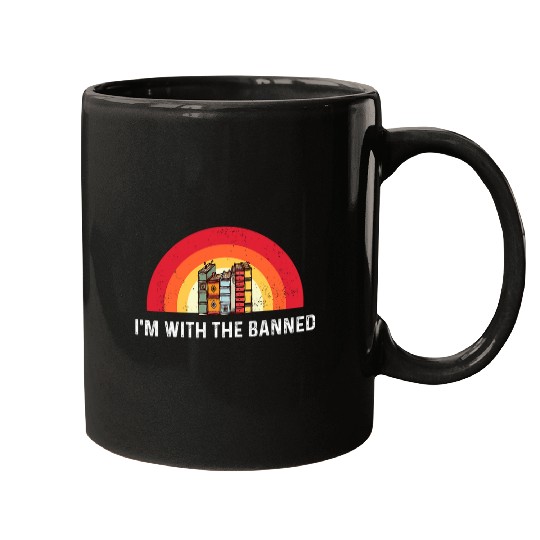 Book Fun Im With The Banned Books Week Librarian Retro Book 2 Mugs