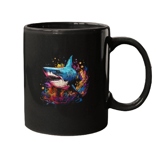 Shark Pet Hammerhead Shark Swimming Vintage Kids Ocean Surf Mugs
