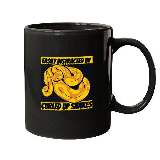 Python Pet Easily Distracted By Curled Up Snakes Banana Ball Python Mugs
