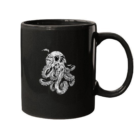 Octopus Pet Kraken Cthulhu Sea Monster Octopus Skull Horror Necronomicon Mugs