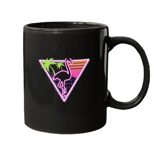 Flamingo Pet Neon pink flamingo vintages Mugs