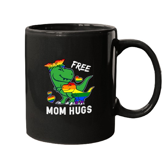 Dinosaur Pet LGBT Cute  Mom Hugs T rexs Saurus Dino LGBTQ Pride Month Women Mugs