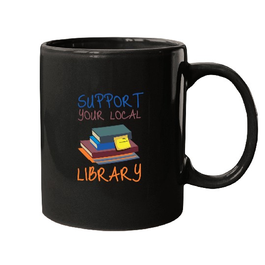 Book Fun Support Your Local Library vintages Library Lover Book Lovers 2 Mugs