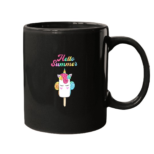 Unicorn Pet Hello Summer Cute Unicorn Ice Cream Bar Gelato Ice Popsicle Mugs