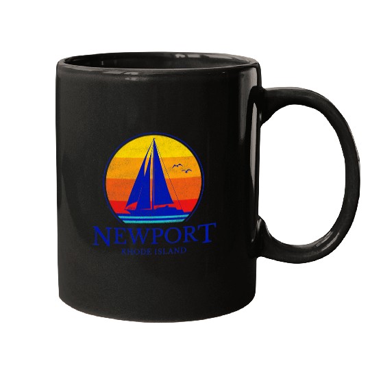 Fishing Fun vintages Newport Rhode Island Sailing sail boat fishing Mugs