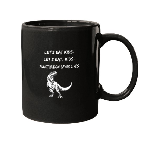 Dinosaur Pet Lets Eat Kids Dinosaur Punctuation Saves Lives 3 Mugs