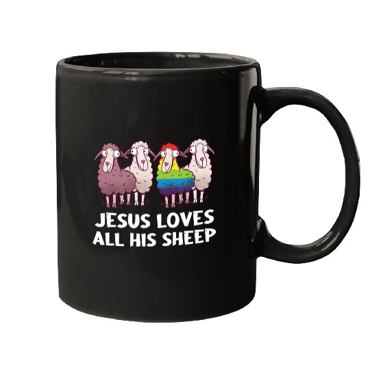 Sheep Pet Lgbt Jesus Loves All His Sheep Christianity Gay Pride Month Mugs