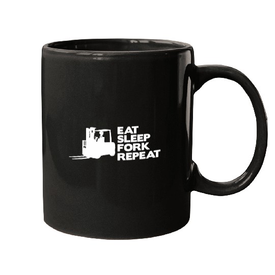 Forklift Fun Mens Eat Sleep Fork Repeat Forklift Operator Truck Driver Mugs
