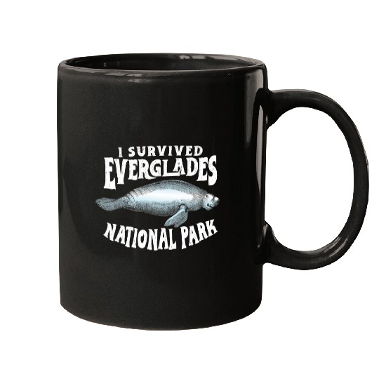Manatee Pet I Survived Everglades National Park Manatee Florida Retro02 Mugs