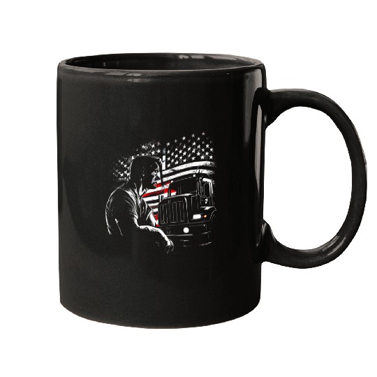 Truck Fun American Big Rigs Diesel Truck Driver 5 Mugs