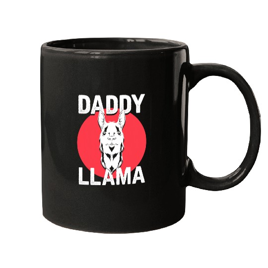 Llama Pet Mens Funny Alpaca Animal Lover Daddy Llama Fathers Day Mugs