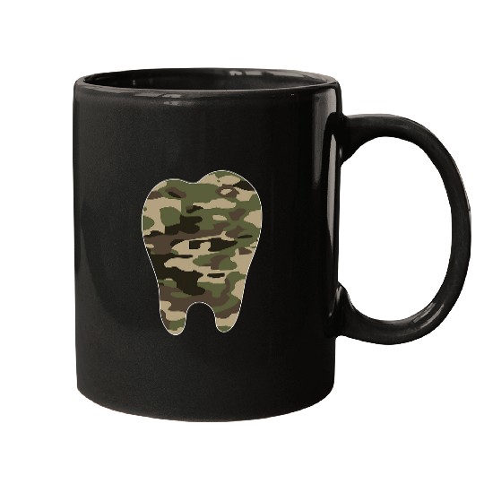 dentists Job Camoflauge Clothing Tooth Camo Military Tactical Fun Mugs