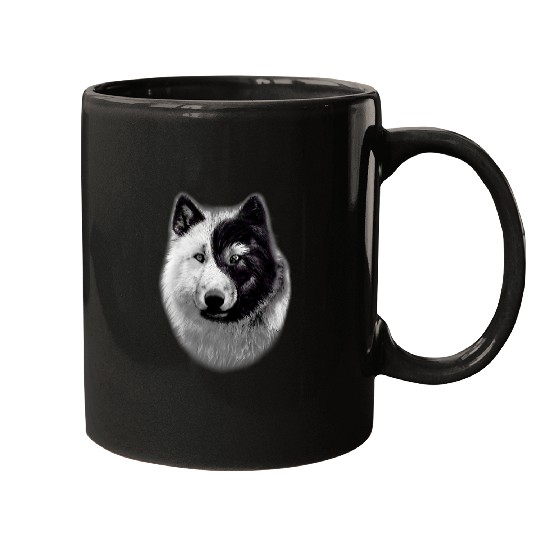 Coyote Mammal Ying Yang White Black Mugs