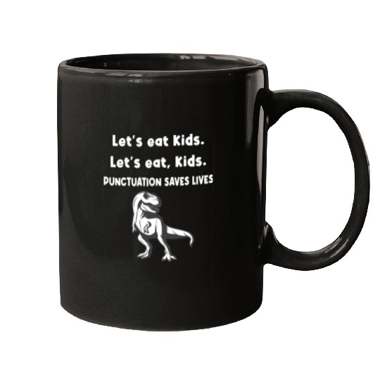 Dinosaur Pet Lets Eat Kids Dinosaur Punctuation Saves Lives 2 Mugs