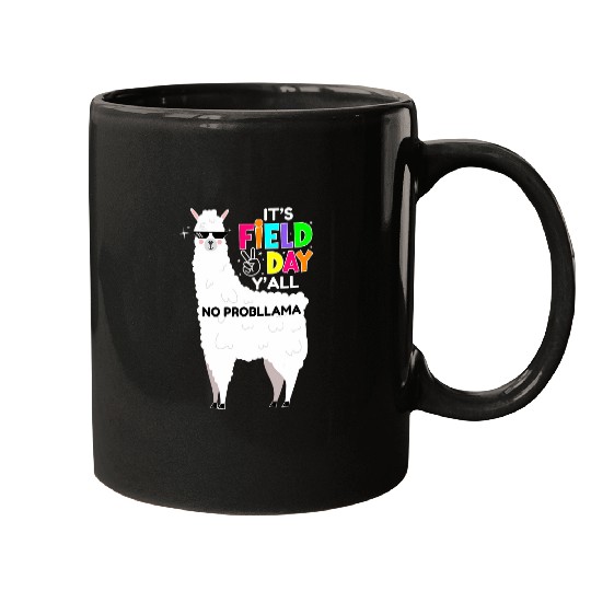 Llama Pet Kids Field Day No Probllama Llama Teacher Student Colorful Mugs