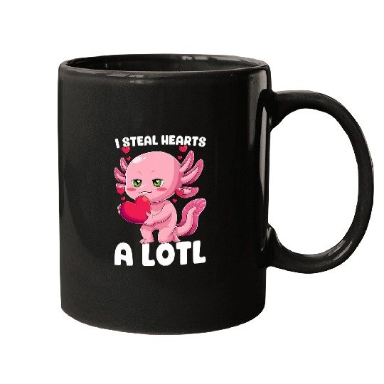 Axolotls Pet I Steal Hearts Axolotls Valentines Day Mexican Salamander 1 Mugs