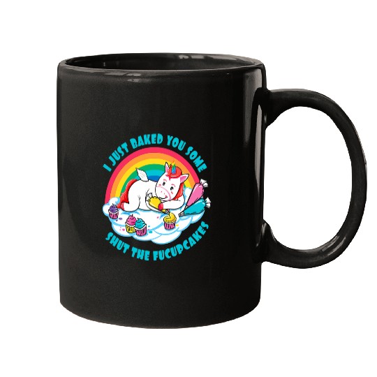 Unicorn Pet Retro I Just Baked You Some Shut The Fucupcakes Unicorn Gift 2 Mugs