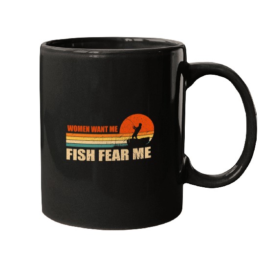 Fishing Fun vintages Women Want Me Fish Fear Me Boat Fishing Fisherman Mugs
