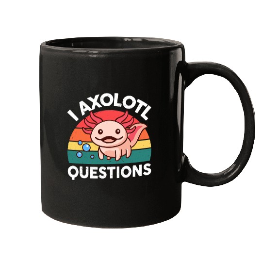 Axolotls Pet I Axolotls Questions Cute Axolotls Plush Pink Salamander Kids Mugs