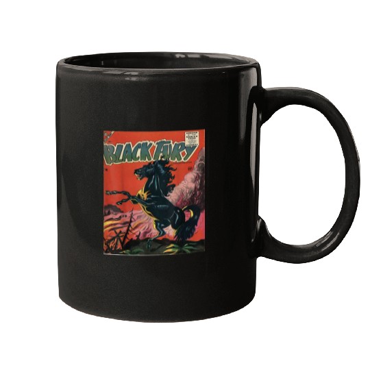 Horse Pet Black Fury Horse vintages Western Cowboy Thriller Comics Mugs