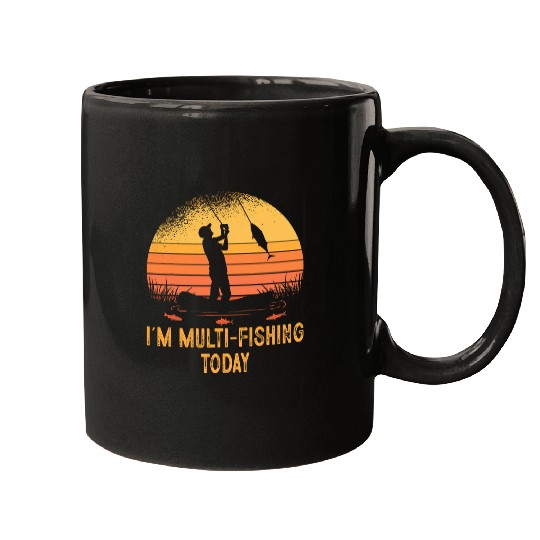 Fishing Fun Multi Fishing Today Hunting Hobby Hunter Pastime Fisherman Mugs