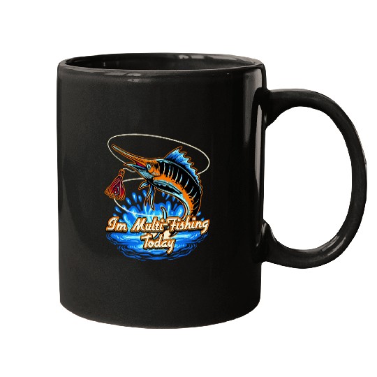 Fishing Fun Multi Fishing Today Hunting Hobby Hunter Pastime Fisherman 6 Mugs