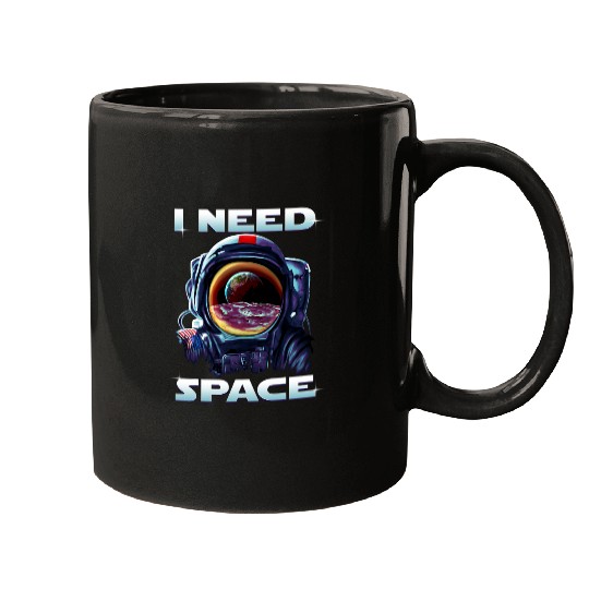 Astronaut Job I need Space Astronaut on Moon with Earth Reflection Mugs