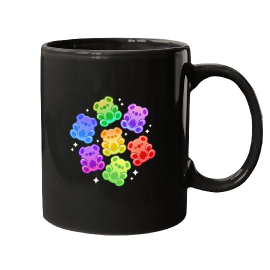Bear Pet Aesthetic Kawaii Cute Rainbow Gummy Bear Mugs