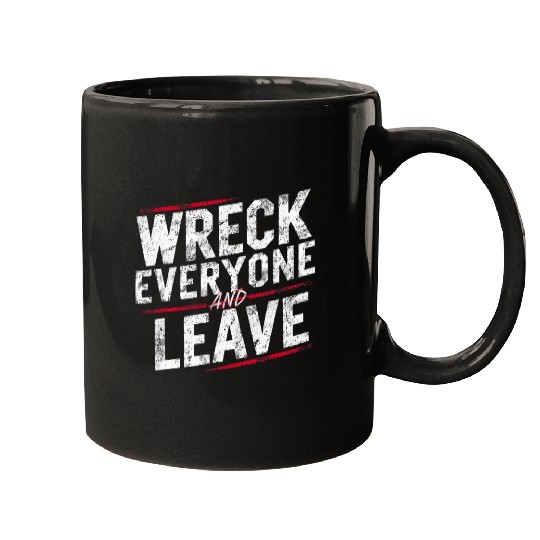 Sport Wrestling vintages Distressed Wreck Everyone and Leave Wrestling Match 4 Mugs