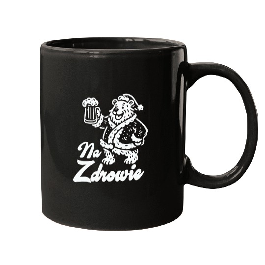Beer Fun Na Zdrowie Polish Dyngus Day Bear Drinking Beer Poland Pride Mugs