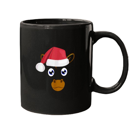 Giraffe Pet Face Graphic Christmas Giraffe Face Costume Mugs