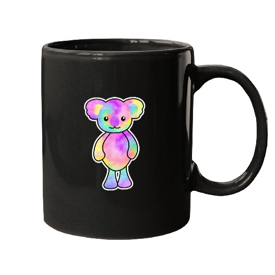 Koala Pet Pastel Rainbow Tie Dye Koala Australia Kawaii Animal Teddy Mugs