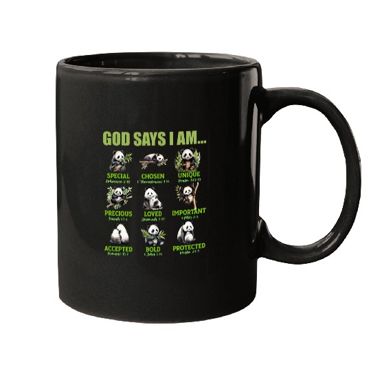 Panda Pet God Says I m Religious Inspirational Christian Panda Mugs