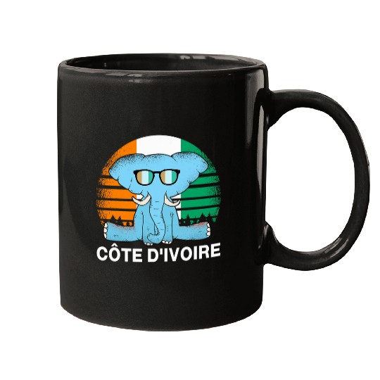 Elephant Pet Cote dIvoire Elephant Wear Ivory Coast Flag Ivorian Pride Mugs