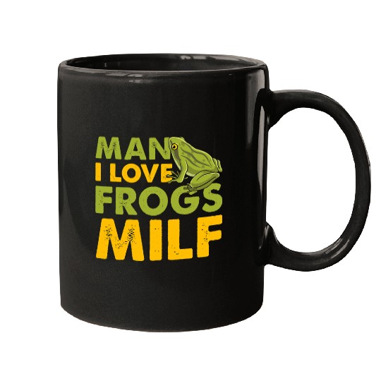 Frog Pet MILF Man I Love Frogs Funny Retro Frog 6 Mugs